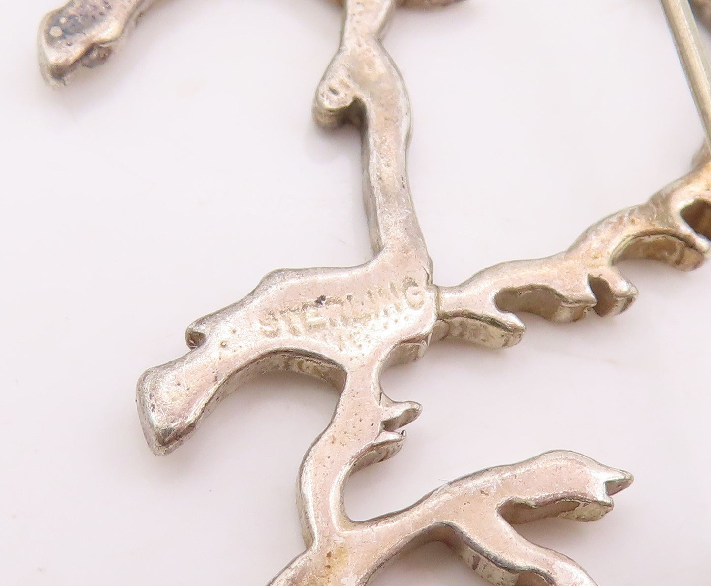 925 Sterling Silver Vintage Brooch Mighty Buffalo Outline Design Pin  BP12052