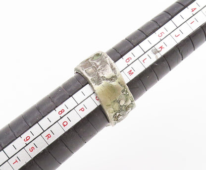 925 Sterling Silver Vintage Ring Solid Brutalist Design Band  Sz 6  RG34396