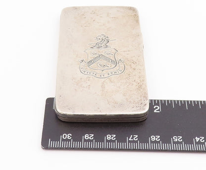 925 Sterling Silver Vintage Card Case ENGLAND Virtute et Armis OPENS  TR4170