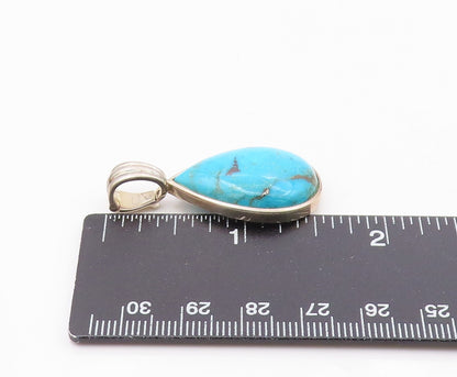 WHITNEY KELLY 925 Silver  Vintage Pear Shaped Turquoise Drop Pendant  PT20193