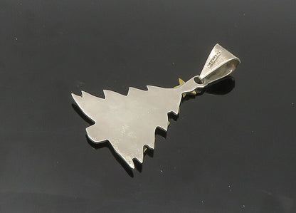 MEXICO 925 Sterling Silver  Vintage Two Tone Christmas Tree Pendant  PT16835