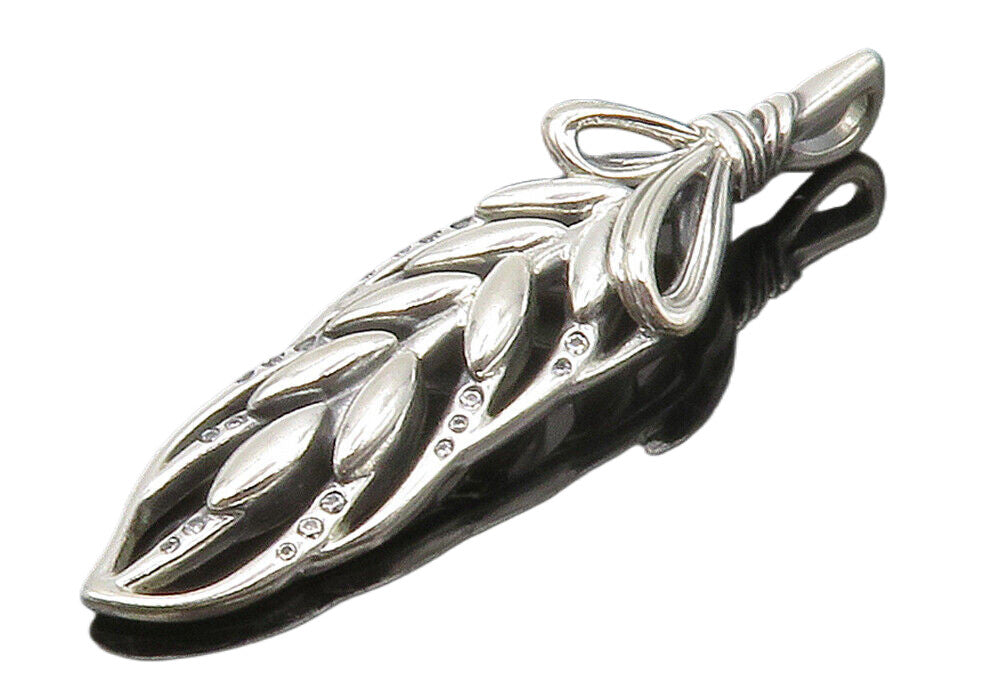 PANDORA 925 Sterling Silver  Petite Topaz Shiny Floral Motif Pendant  PT11978