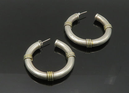925 Sterling Silver  Vintage Wrapped Detail Hollow JHoop Earrings  EG10376