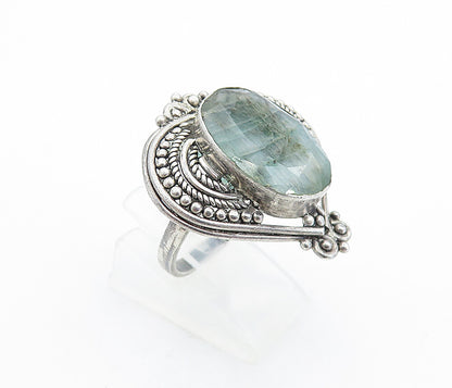 925 Sterling Silver  Vintage Faceted Agate Twist Cocktail Ring Sz 9.5  RG6899