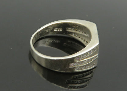 925 Sterling Silver  Vintage Cubic Zirconia Square Band Ring Sz 11.5  RG19975