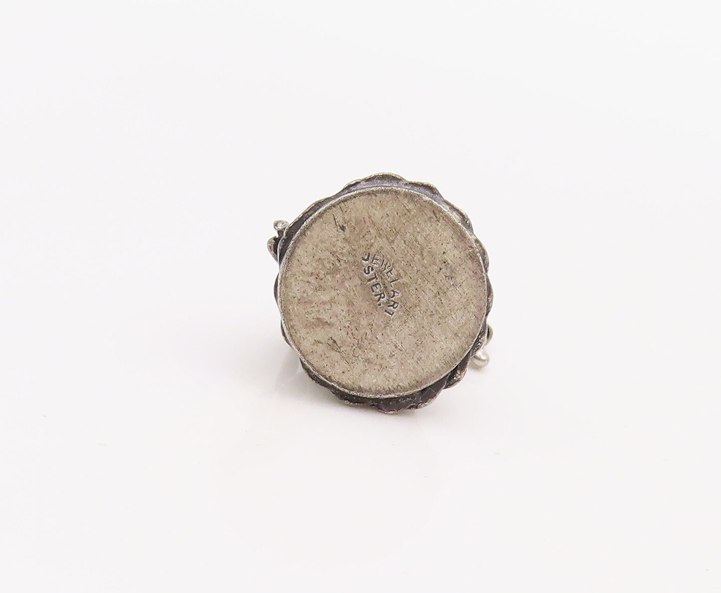 925 Sterling Silver Vintage Pendant Domed Carved Wind Mill  PT23562