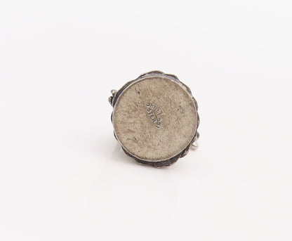925 Sterling Silver Vintage Pendant Domed Carved Wind Mill  PT23562