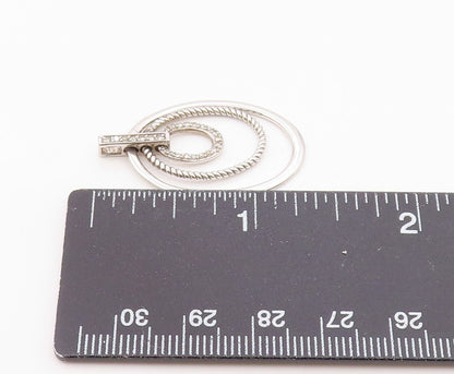 925 Silver  Vintage Graduated Open Oval Genuine Diamonds Pendant  PT20879