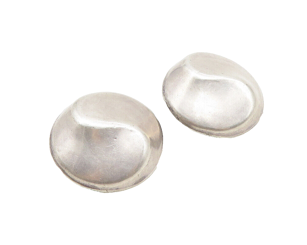 925 Sterling Silver  Vintage Hollow Swirl Dome Non Pierce Earrings  EG5519