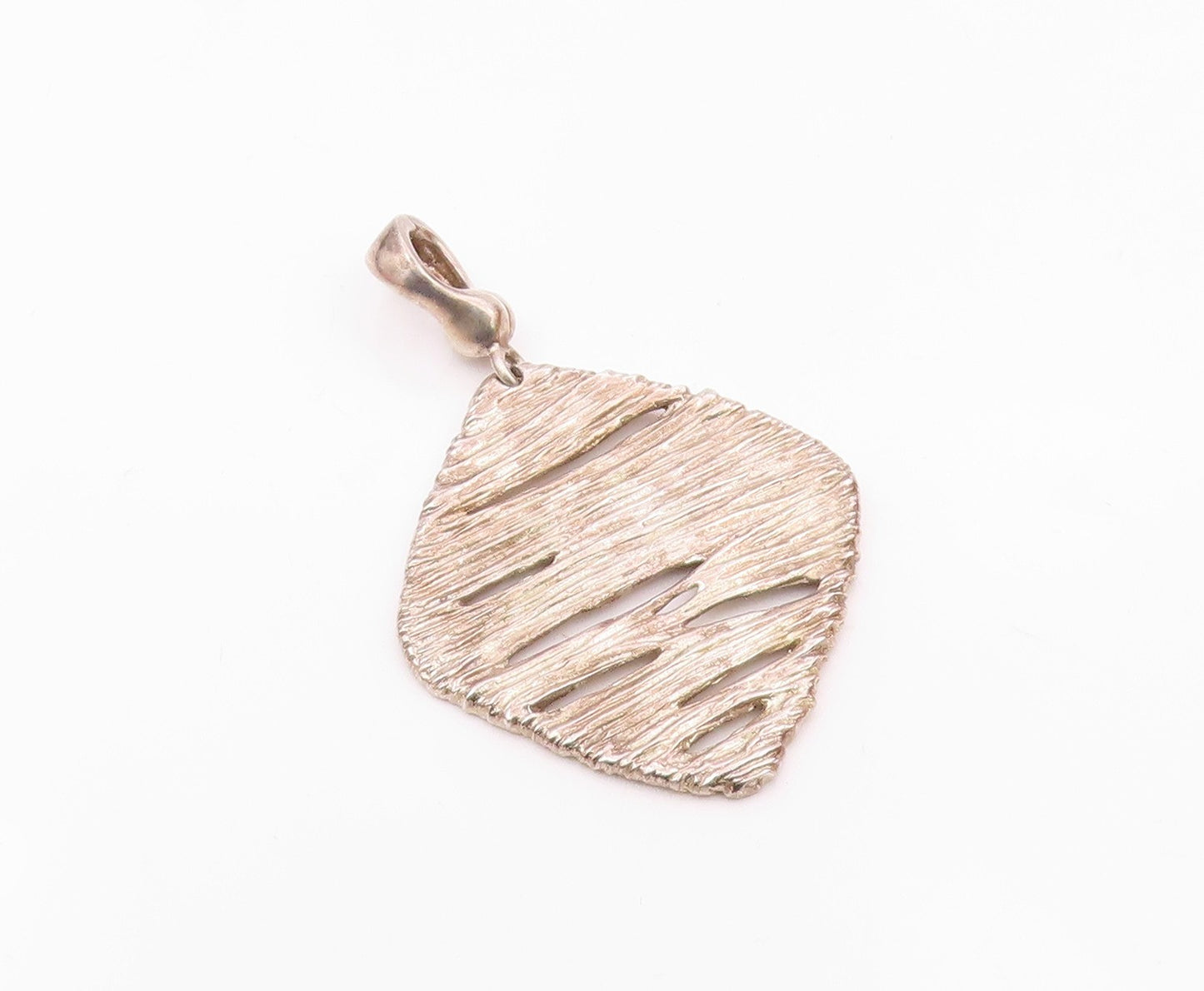 ESPO 925 Sterling Silver  Vintage Shiny Textured Drop Pendant  PT17864