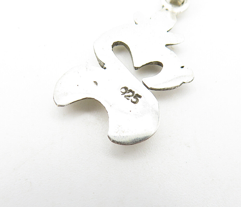 925 Sterling Silver  Shiny Petite Om Heart Spiritual Symbol Pendant  PT5846