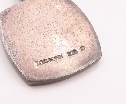LORI BONN 925 Sterling Silver  Vintage Dark Tone Swirl Design Pendant  PT18154