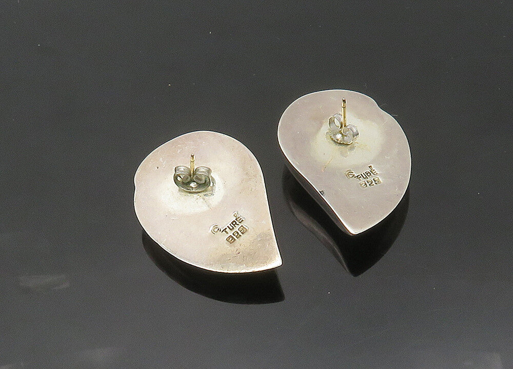 TURE 925 Sterling Silver  Vintage Shiny Floral Leaf Drop Earrings  EG10268