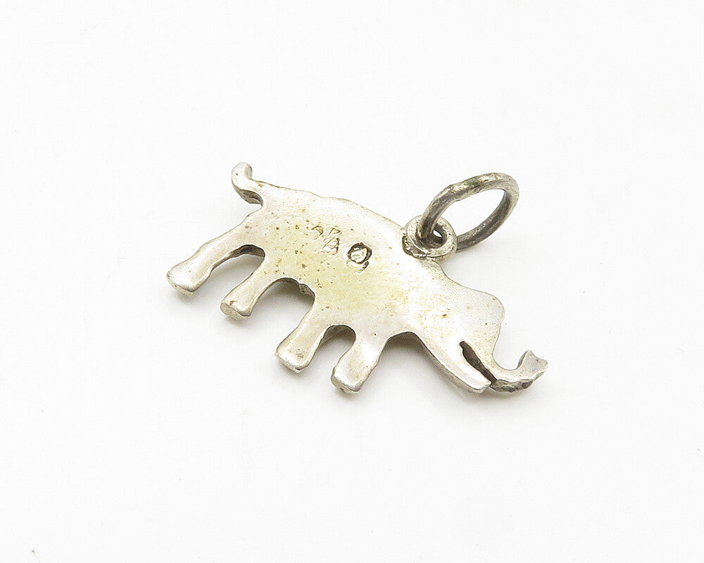 925 Sterling Silver  Vintage Petite Elephant Motif Drop Pendant  PT14424