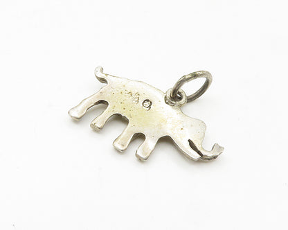 925 Sterling Silver  Vintage Petite Elephant Motif Drop Pendant  PT14424