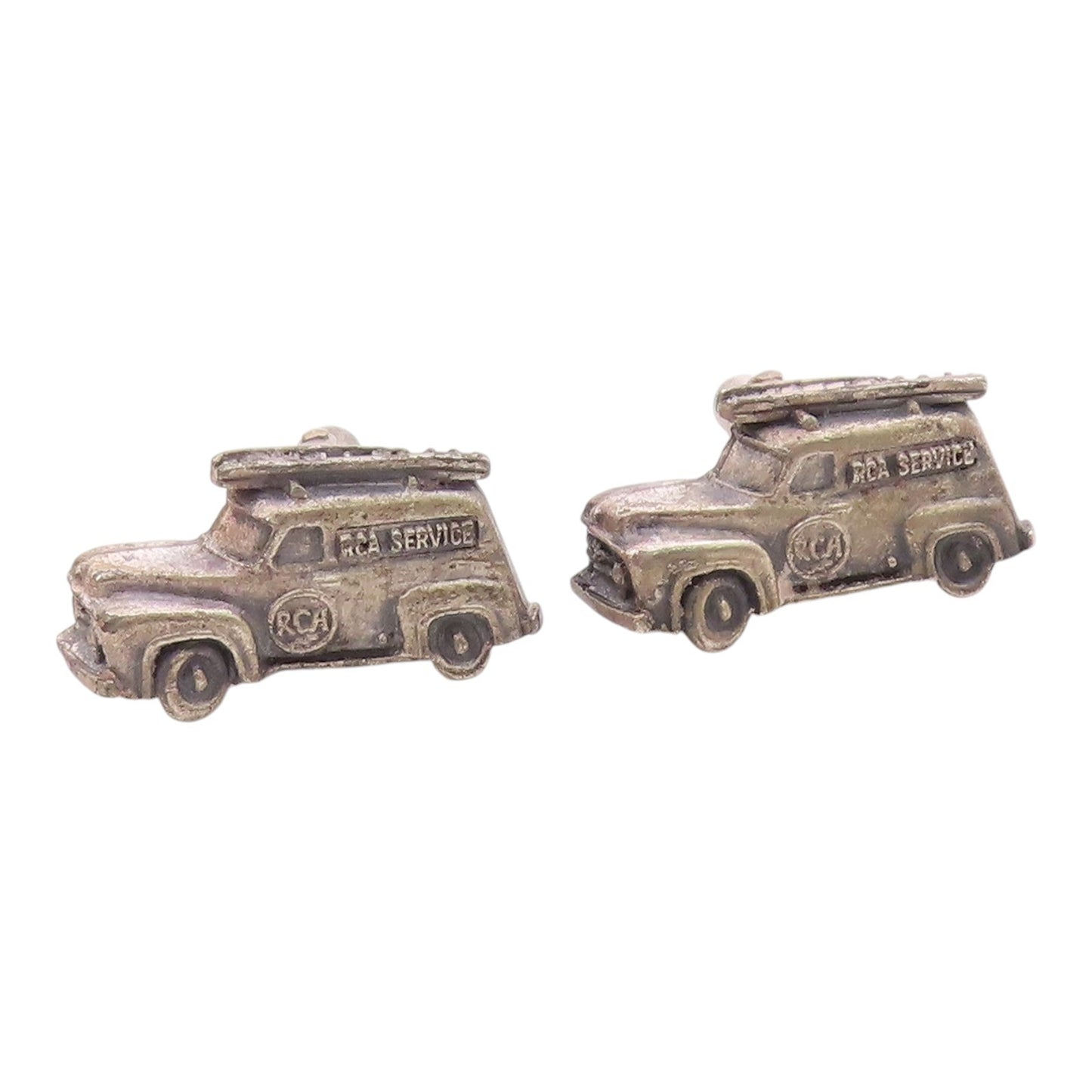 925 Sterling Silver  Vintage Antique RCA Service Car Motif Cuff Links  TR1306