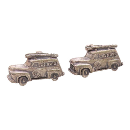 925 Sterling Silver  Vintage Antique RCA Service Car Motif Cuff Links  TR1306