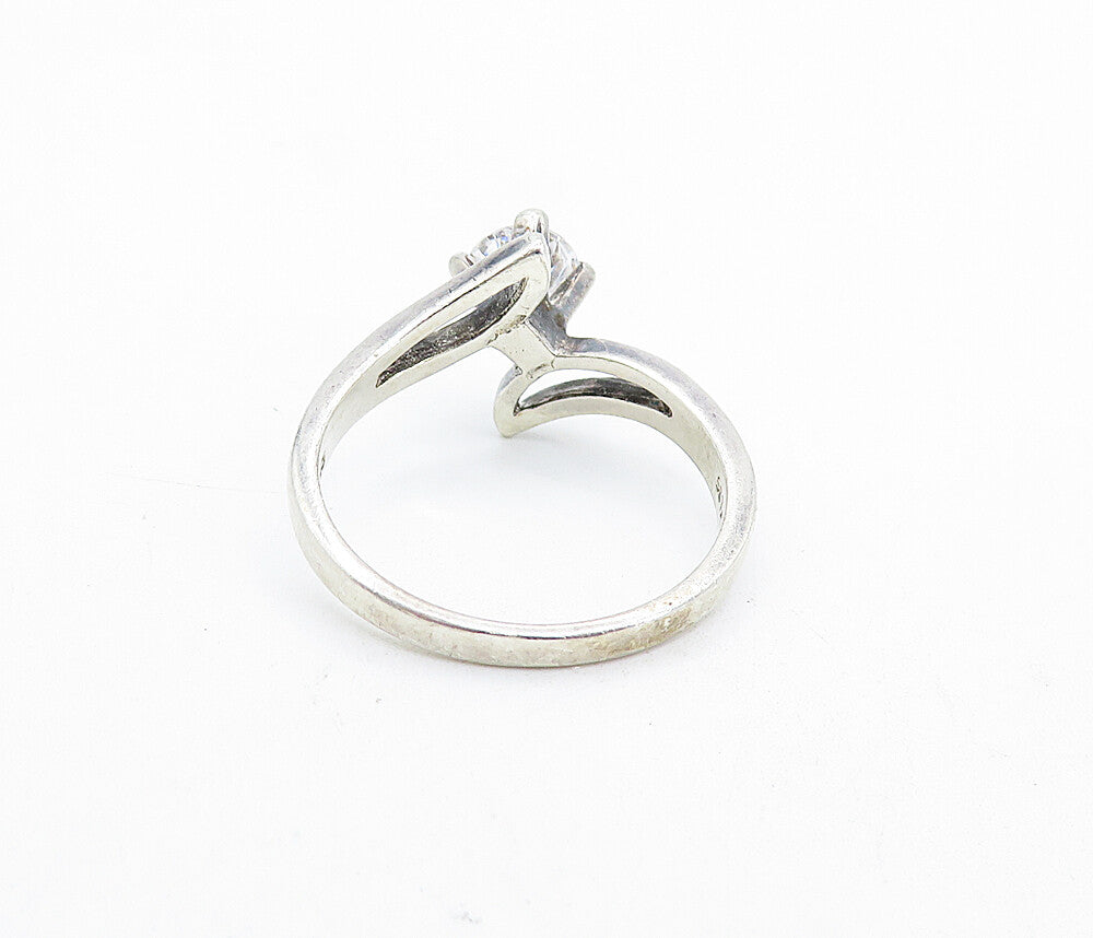 SETA 925 Sterling Silver  Vintage Cubic Zirconia Solitaire Ring Sz 9.5  RG6082
