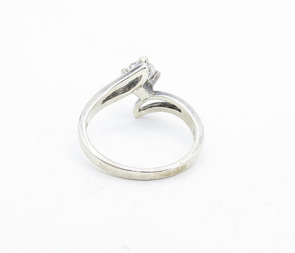 SETA 925 Sterling Silver  Vintage Cubic Zirconia Solitaire Ring Sz 9.5  RG6082