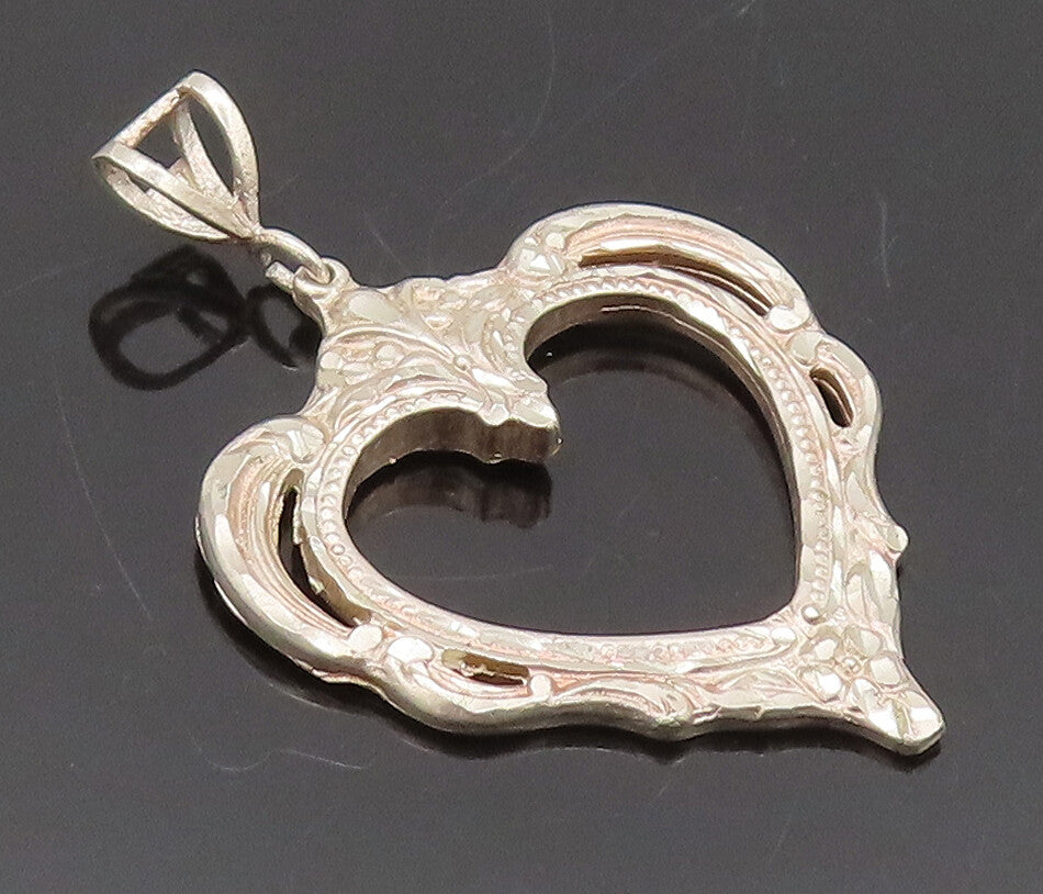 925 Sterling Silver Vintage Pendant TOWLE Swirly Frame Shape Heart  PT22477