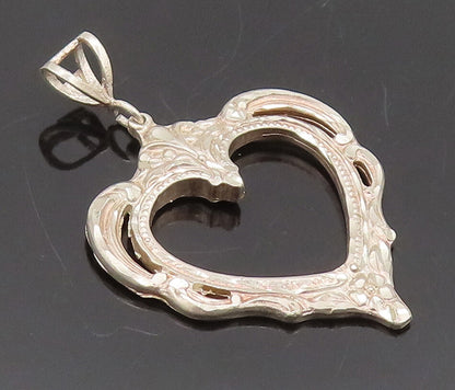 925 Sterling Silver Vintage Pendant TOWLE Swirly Frame Shape Heart  PT22477