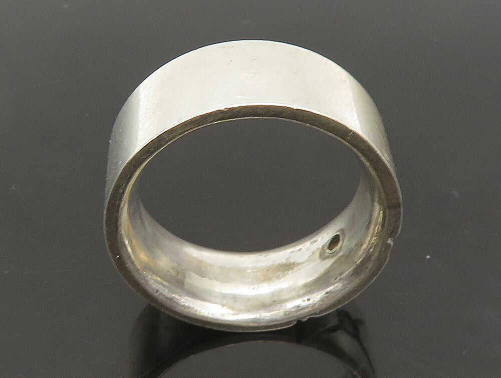 CILOR 925 Sterling Silver  Vintage White Topaz Smooth Band Ring Sz 5  RG23947