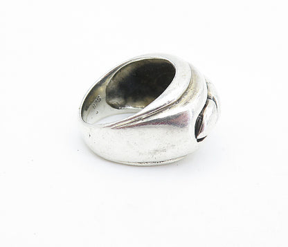 925 Sterling Silver  Vintage Shiny Twist Dome Tapered Band Ring Sz 6.5  RG5877
