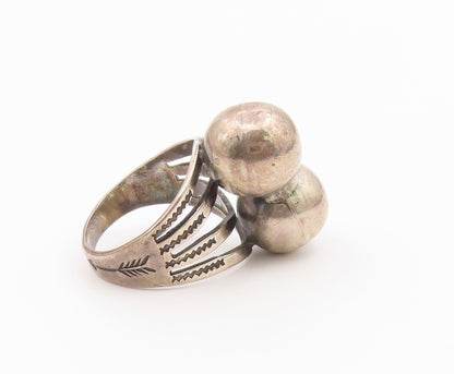925 Sterling Silver Vintage Ring SOUTHWESTERN Etched Arrow Orb  Sz 6.5  RG36590