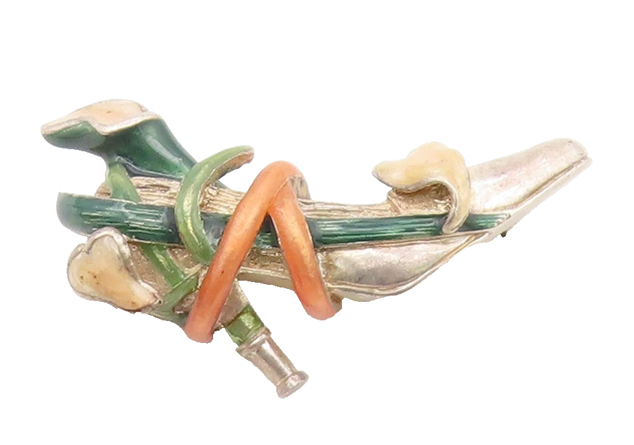 KENNETH JAY LANE 925 Silver  Vintage Vine Wrapped Shoe Brooch Pin  BP8505
