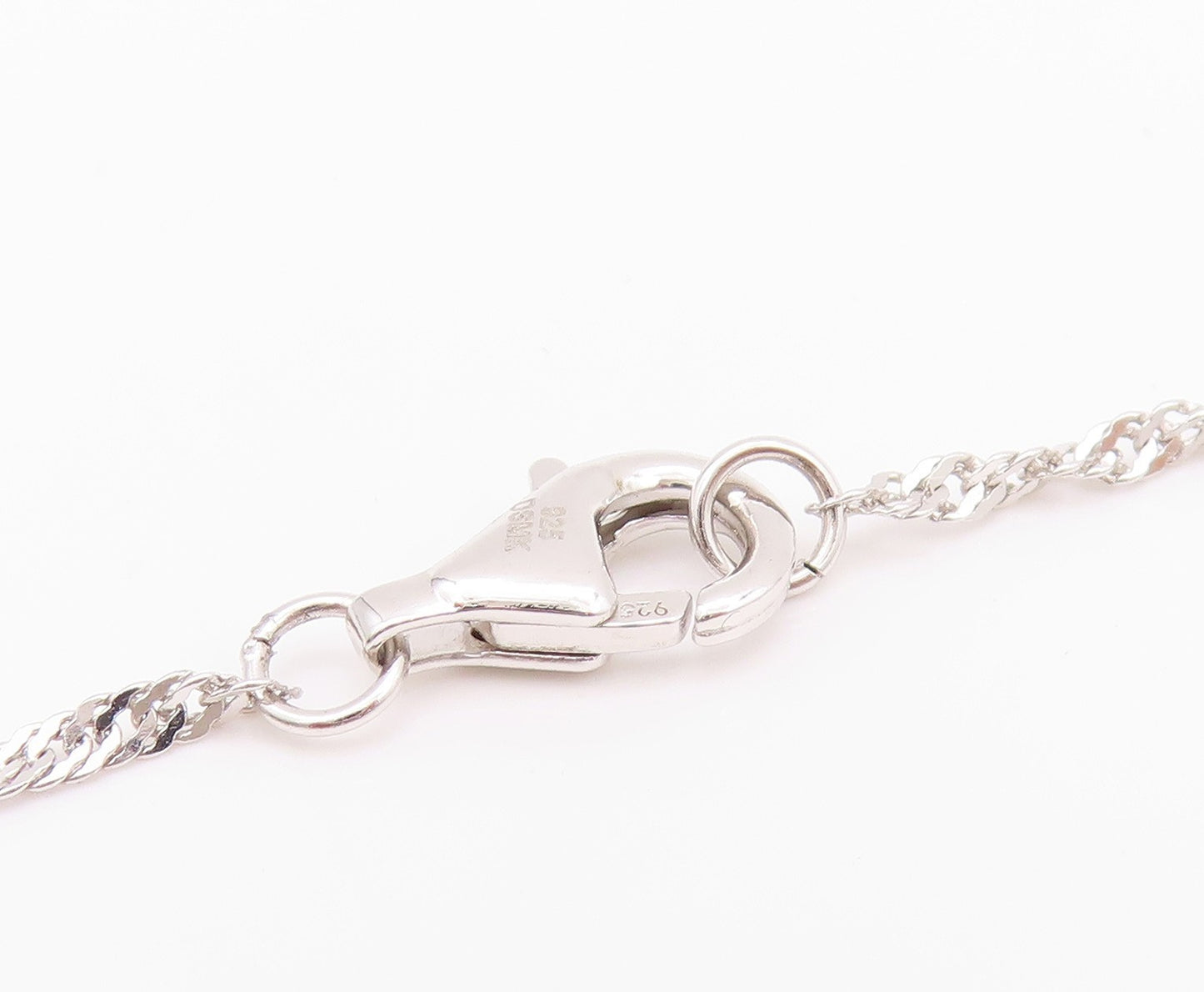 925 Sterling Silver Vintage Necklace Designer Cat's Eye & CZ Dragonfly  NE4521