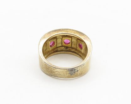 ROSS SIMON 925 Silver  Ruby Gold Plated 2 Tone Shiny Band Ring Sz 6  RG17706