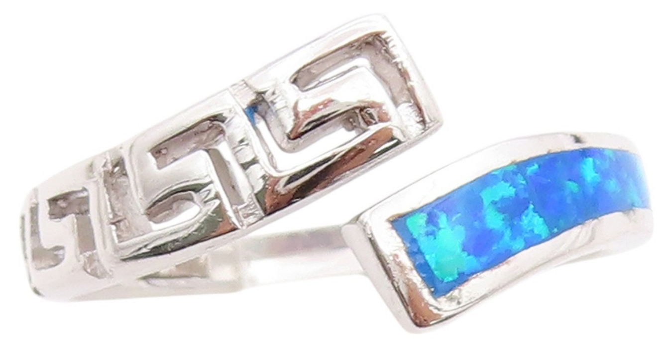 925 Sterling Silver Vintage Ring Designer Fire Opal Maze Key Cut  Sz 10  RG33209