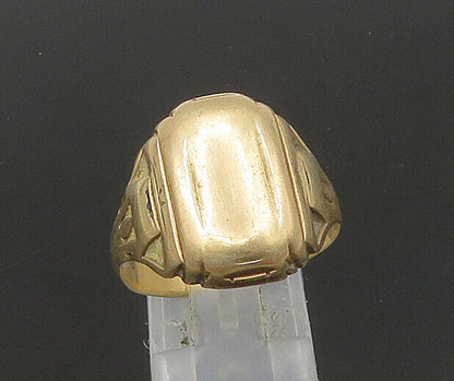 10K GOLD  Vintage Antique Shiny Square Dome Band Ring Sz 10  GR136