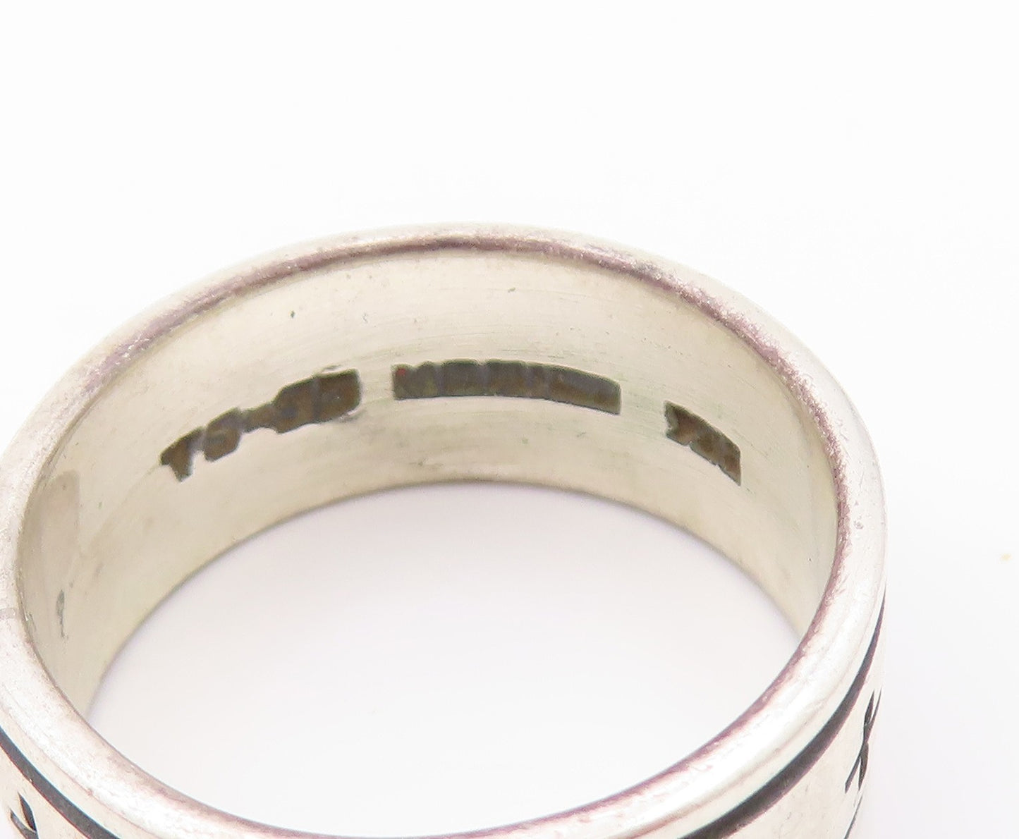 925 Sterling Silver Vintage Ring MEXICO Solid + Sign Etched  Sz 10  RG32418