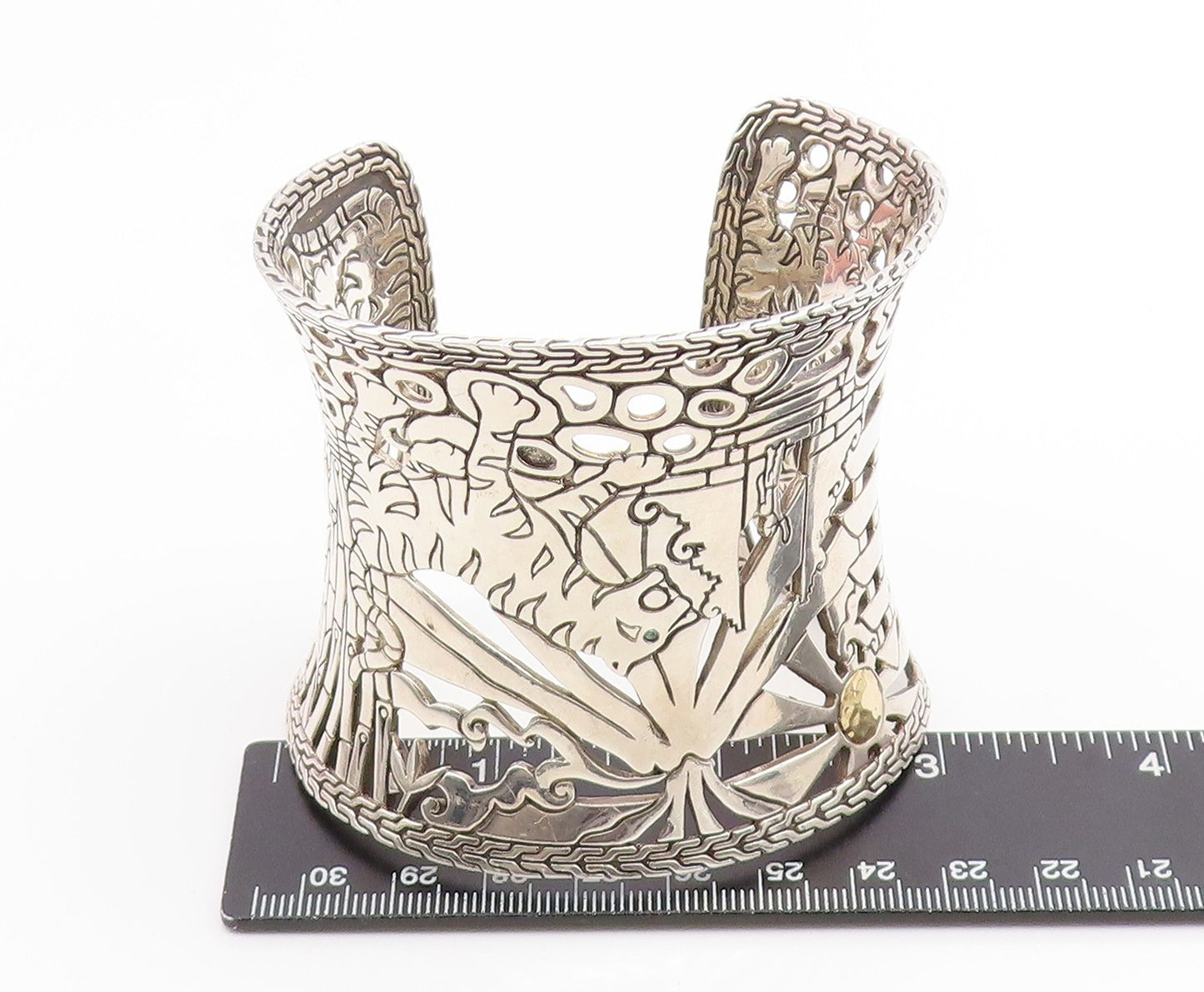 925 Sterling Silver Vintage Bracelet JOHN HARDY Large Macan Rare BT11910
