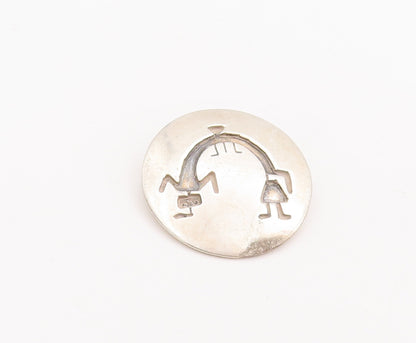 925 Sterling Silver Vintage Brooch Pin SADIE SAM NAVAJO Carved Tall Man  BP10964