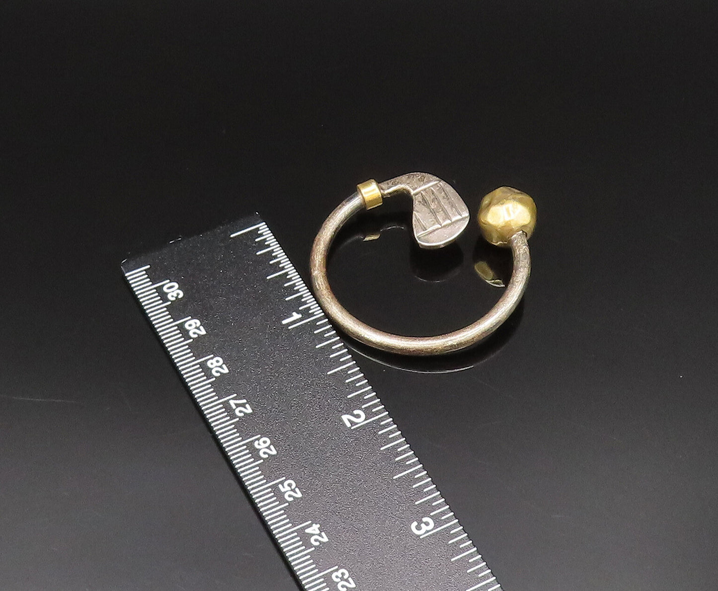 MEXICO 925 Silver  Vintage Golf Club & Screw Off Golf Ball Key Ring   TR3379