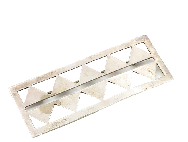 ZINA 925 Sterling Silver  Vintage Cutout Triangle Pattern Brooch Pin  BP7033