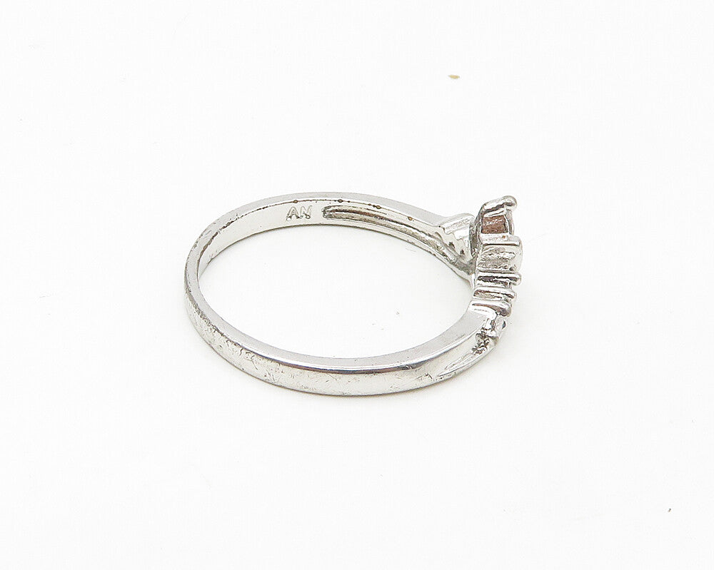 925 Sterling Silver  Vintage Topaz Royal Crown Large Band Ring Sz 11  RG17930