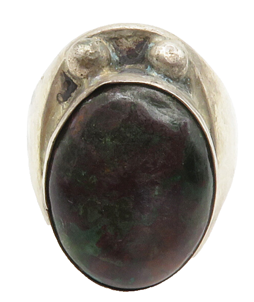 925 Sterling Silver  Vintage Anyolite Smooth Cocktail Ring Sz 10  RG14686