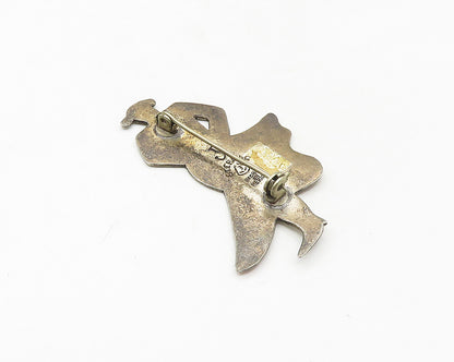 J. FREDERICO MEXICO 925 Silver  Vintage Enamel Bull Fighter Brooch Pin  BP6746