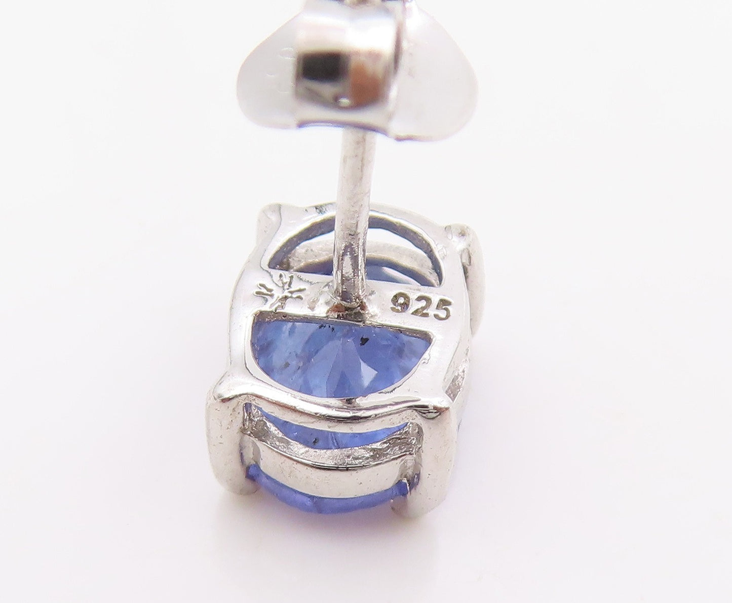 925 Sterling Silver Vintage Earrings Oval Cut Tanzanite Minimalist Stud  EG13766