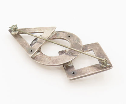 925 Sterling Silver  Vintage Different Geometric Shape Brooch Pin  BP10111