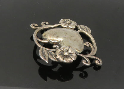 JEZLAINE 925 Sterling Silver  Vintage Floral Vine Love Heart Brooch Pin BP8568
