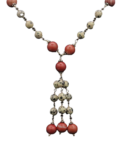 925 Sterling Silver  Vintage Minimalist Two Tone Beaded Chain Necklace  NE4081