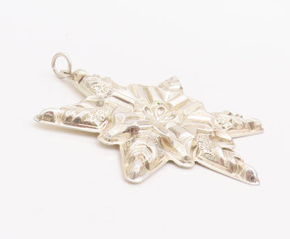 925 Sterling Silver Vintage Pendant GORHAM Carved Christmas Ornament  PT23360
