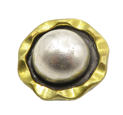 MEXICO 925 Sterling Silver  Vintage Two Tone Floral Dome Pendant  PT11533