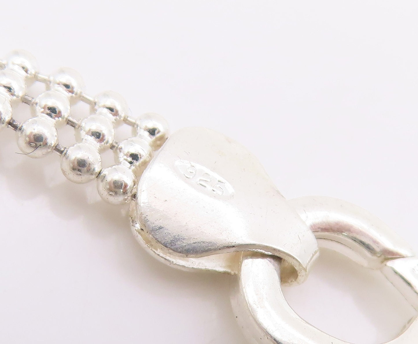 925 Sterling Silver Vintage Necklace Classic Interlocking Circle Chain  NE4874