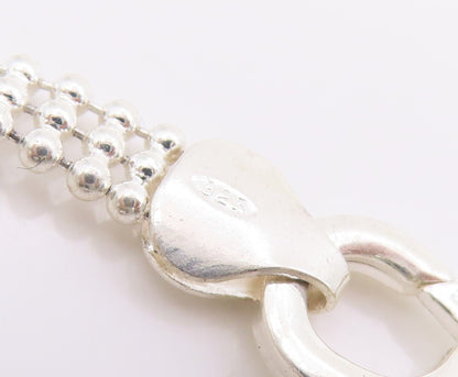 925 Sterling Silver Vintage Necklace Classic Interlocking Circle Chain  NE4874
