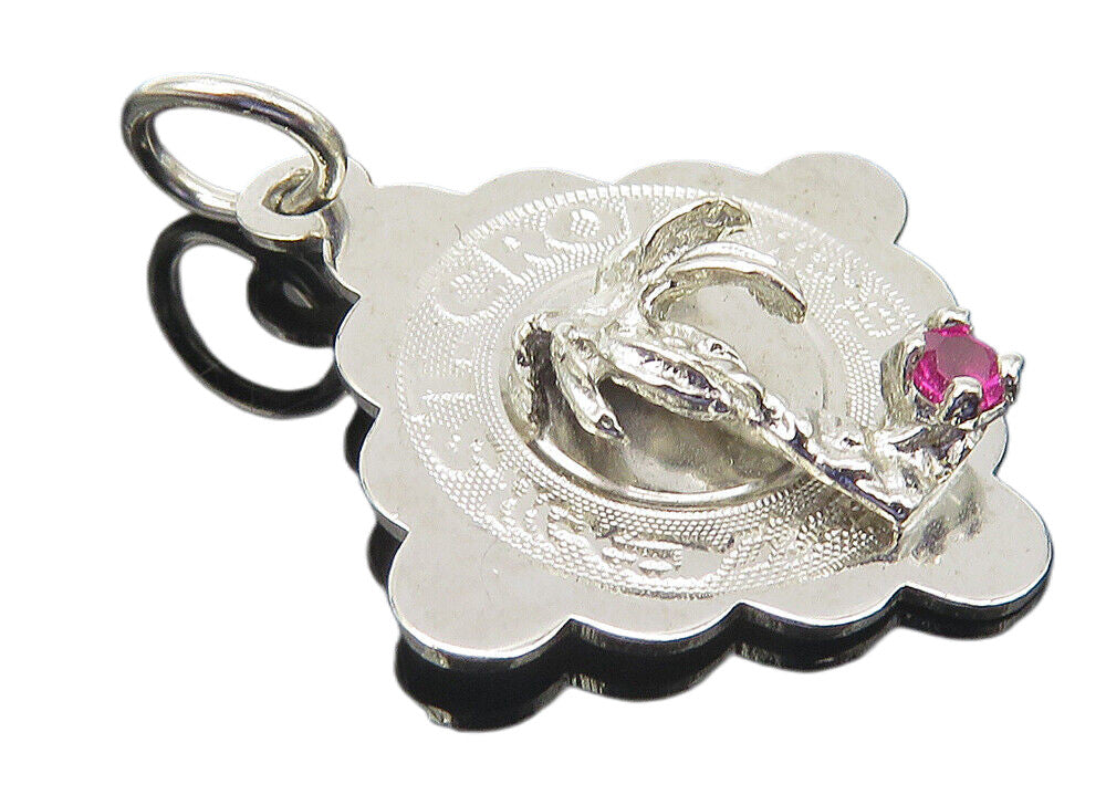CREA 925 Sterling Silver  Vintage Pink Topaz St. Croix Island Pendant  PT8659